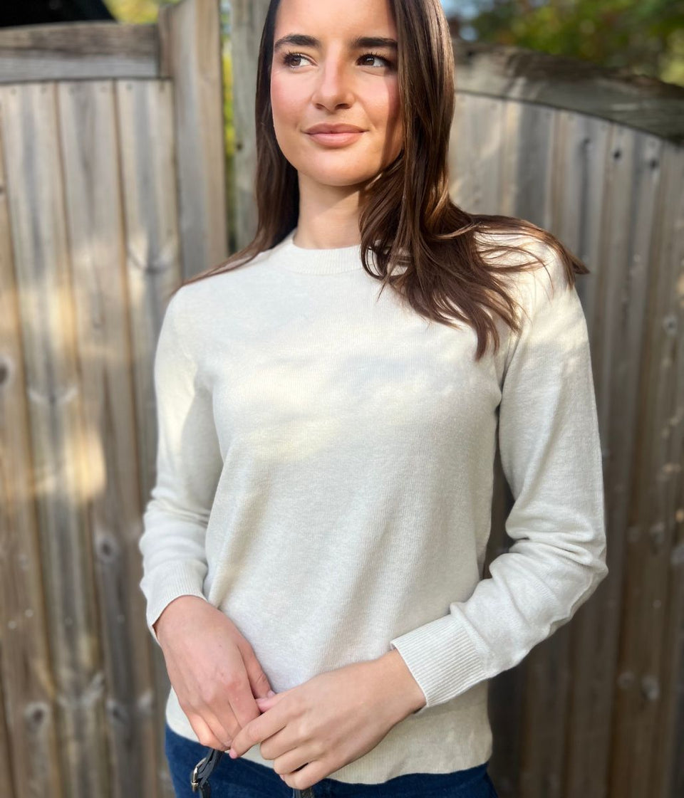 Natural Air Yarn Crew Neck Jumper