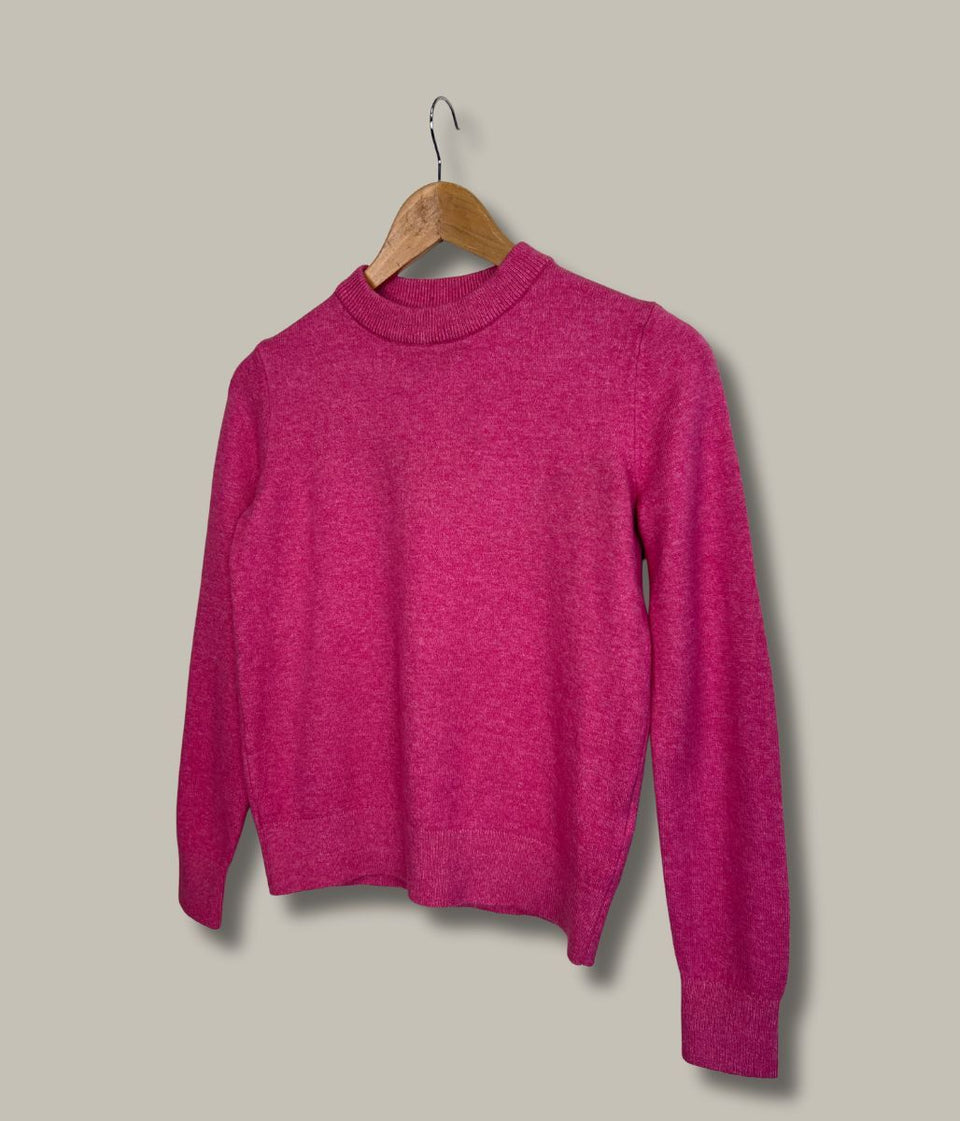 Pink Air Yarn Crew Neck Jumper