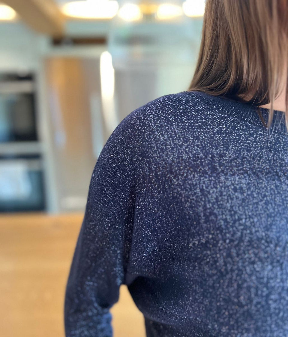 Blue Shimmer Batwing Jumper