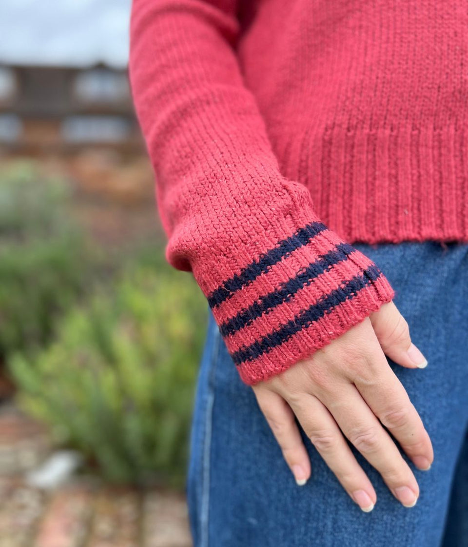 Salmon Pink Dawkins Tipped Jumper