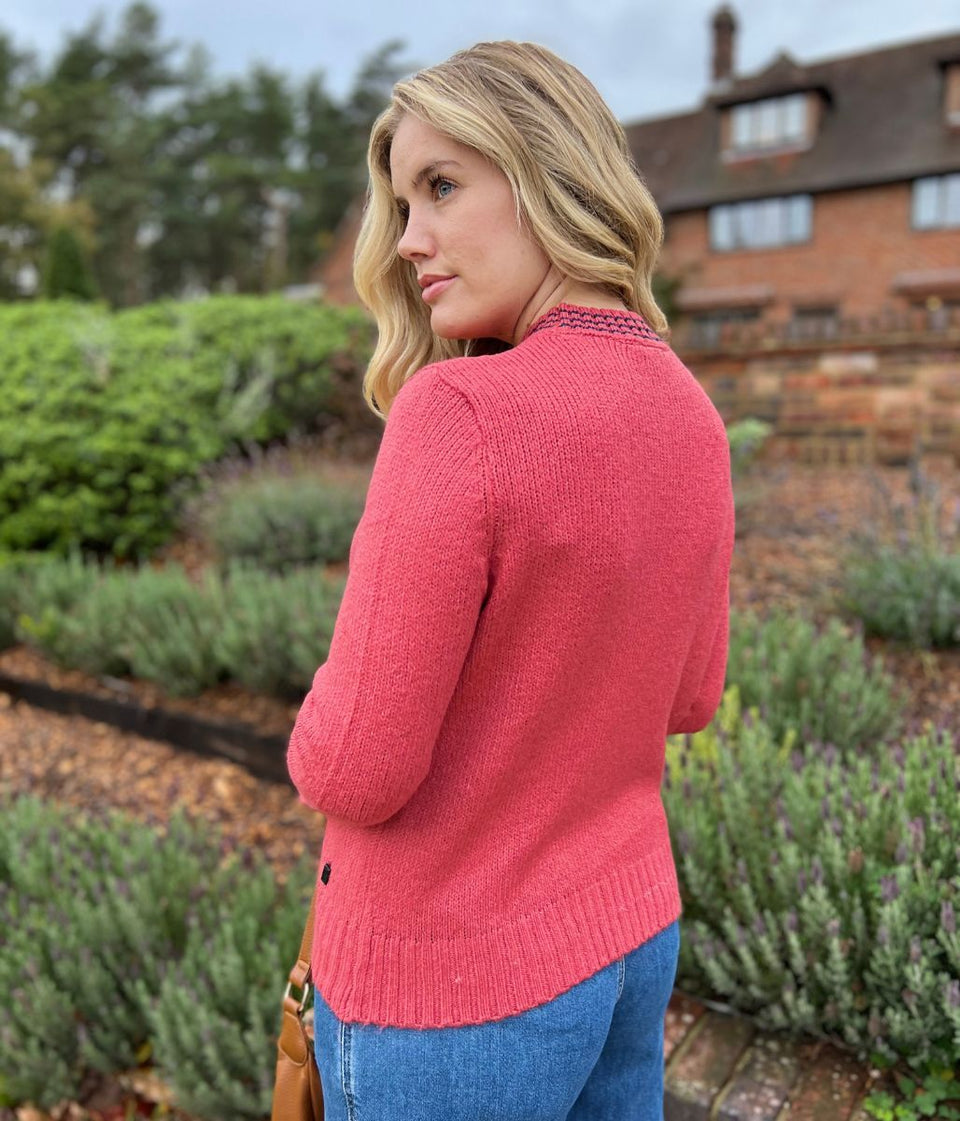 Salmon Pink Dawkins Tipped Jumper