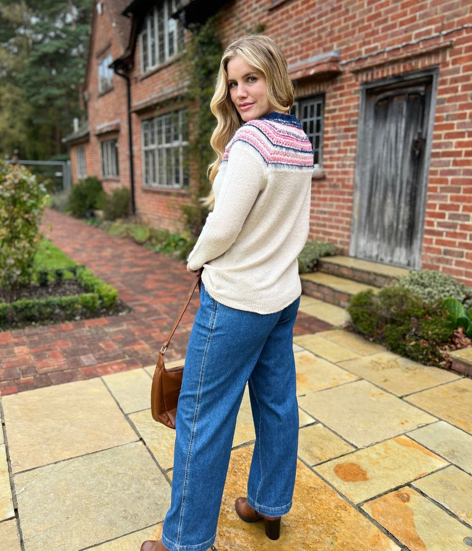 Stone Metallic Fairisle Jumper