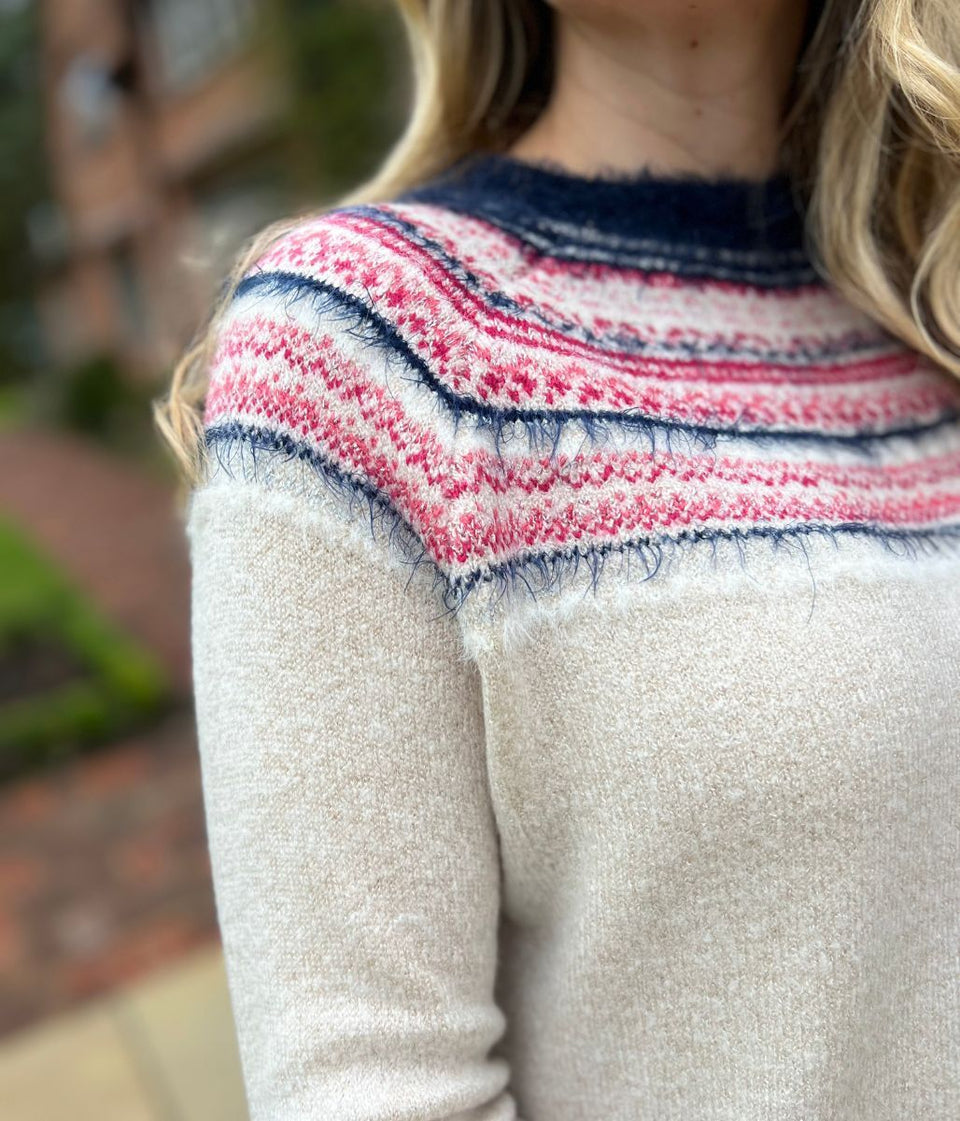 Stone Metallic Fairisle Jumper