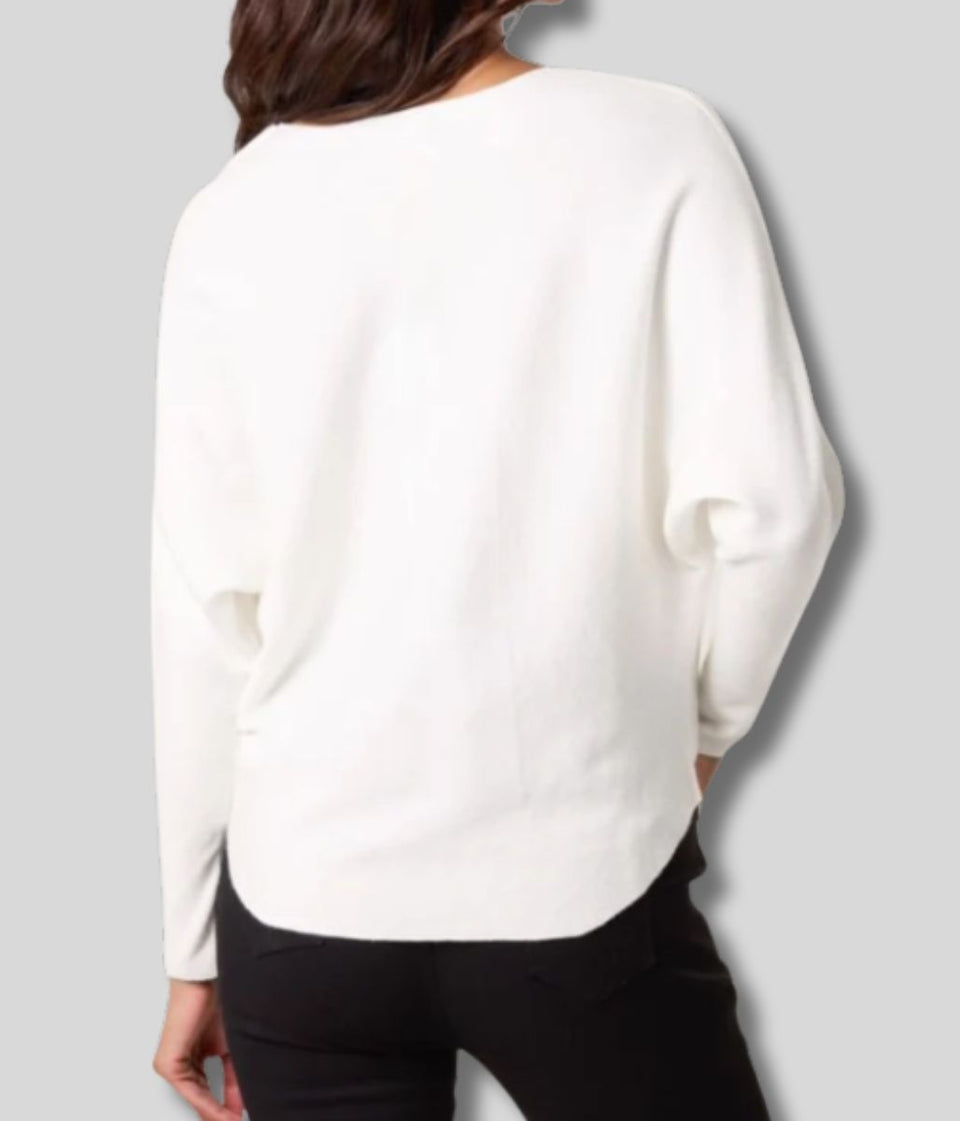 Ivory Embellished Swirl Fine Knit Jumper