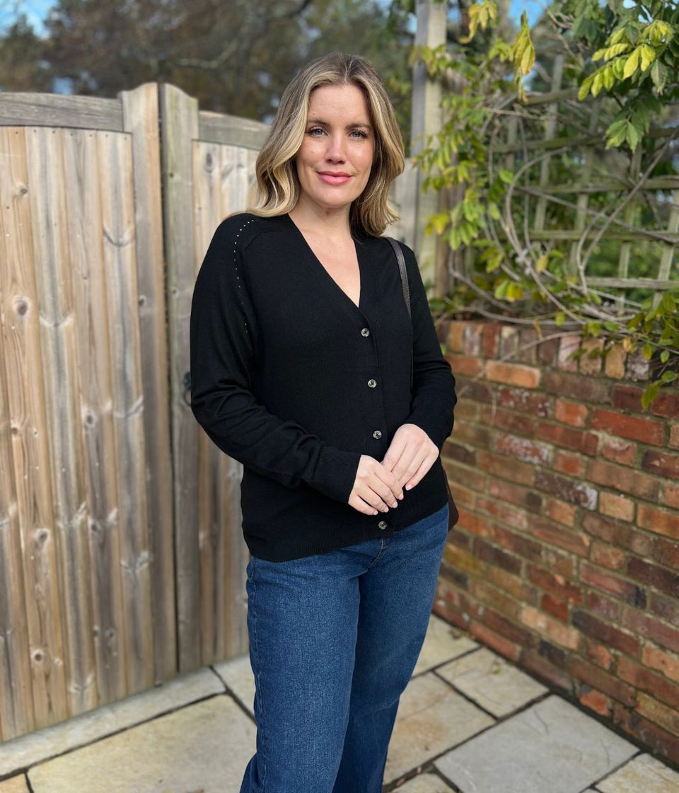 Black Soft Touch Knitted Cardigan