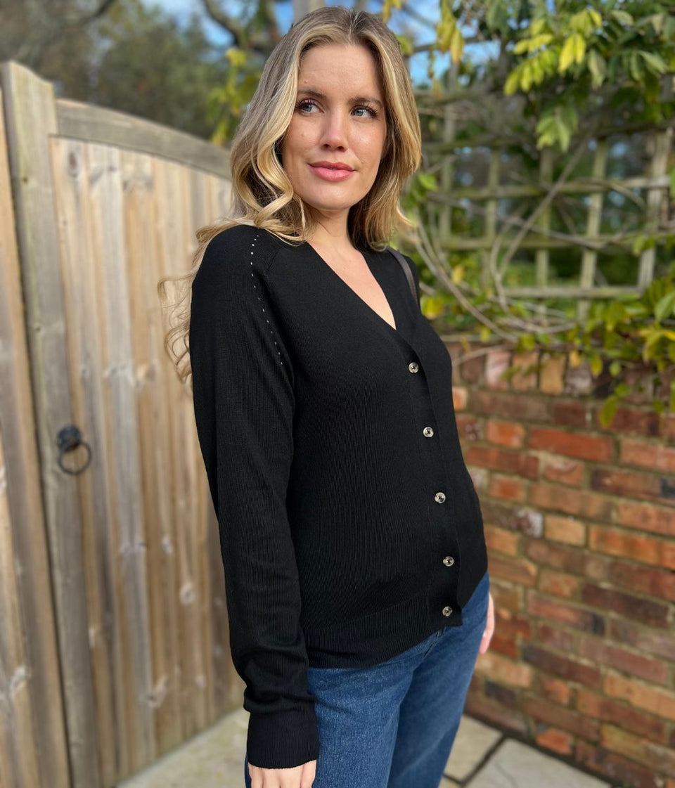 Black Soft Touch Knitted Cardigan