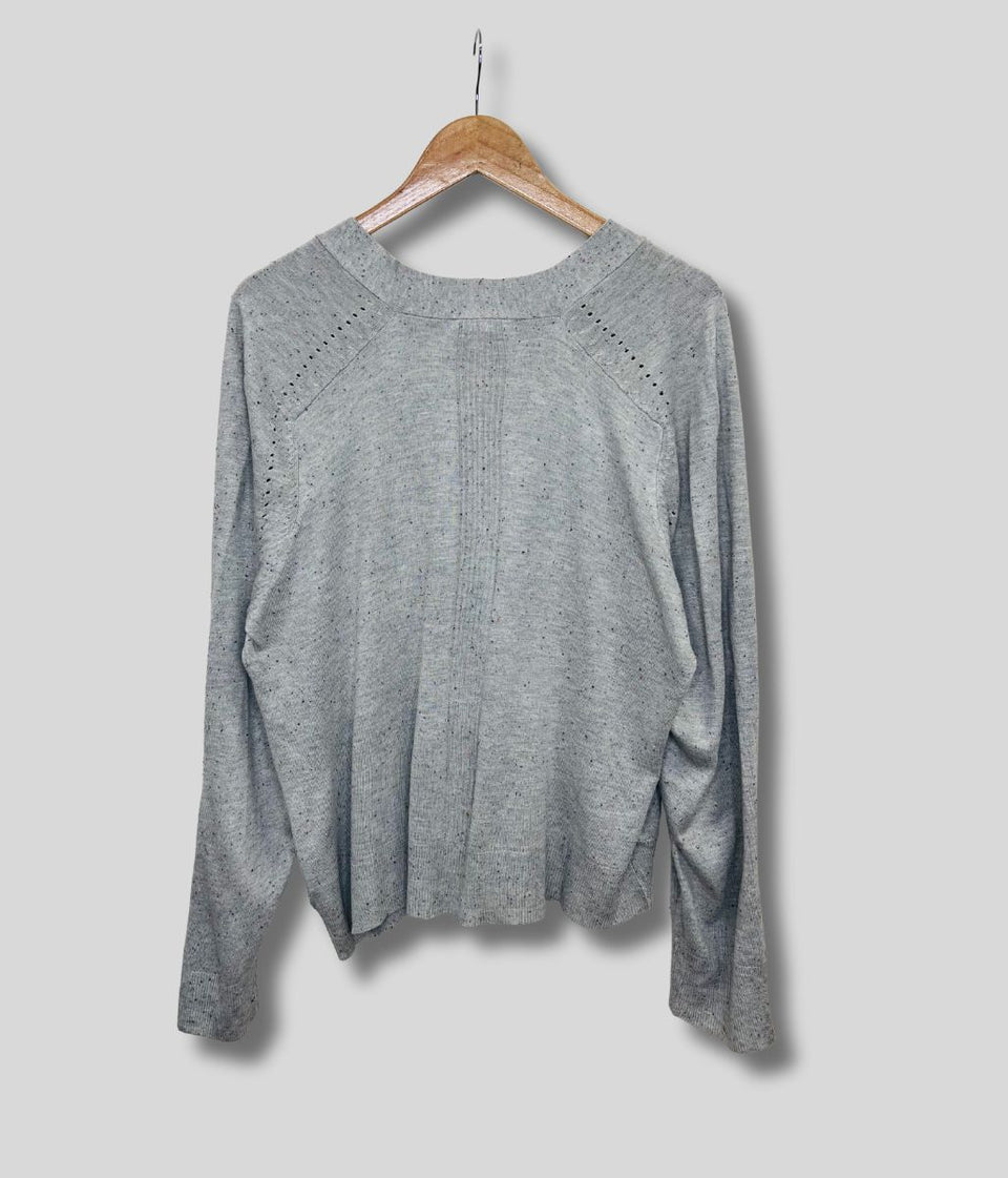 Grey Speckled Soft Touch Knitted Cardigan