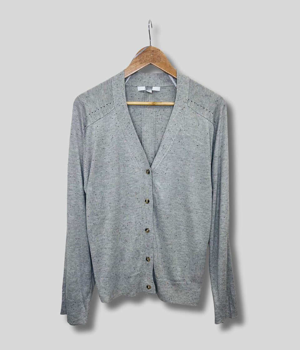 Grey Speckled Soft Touch Knitted Cardigan