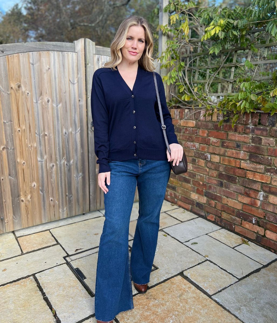 Navy Soft Touch Knitted Cardigan