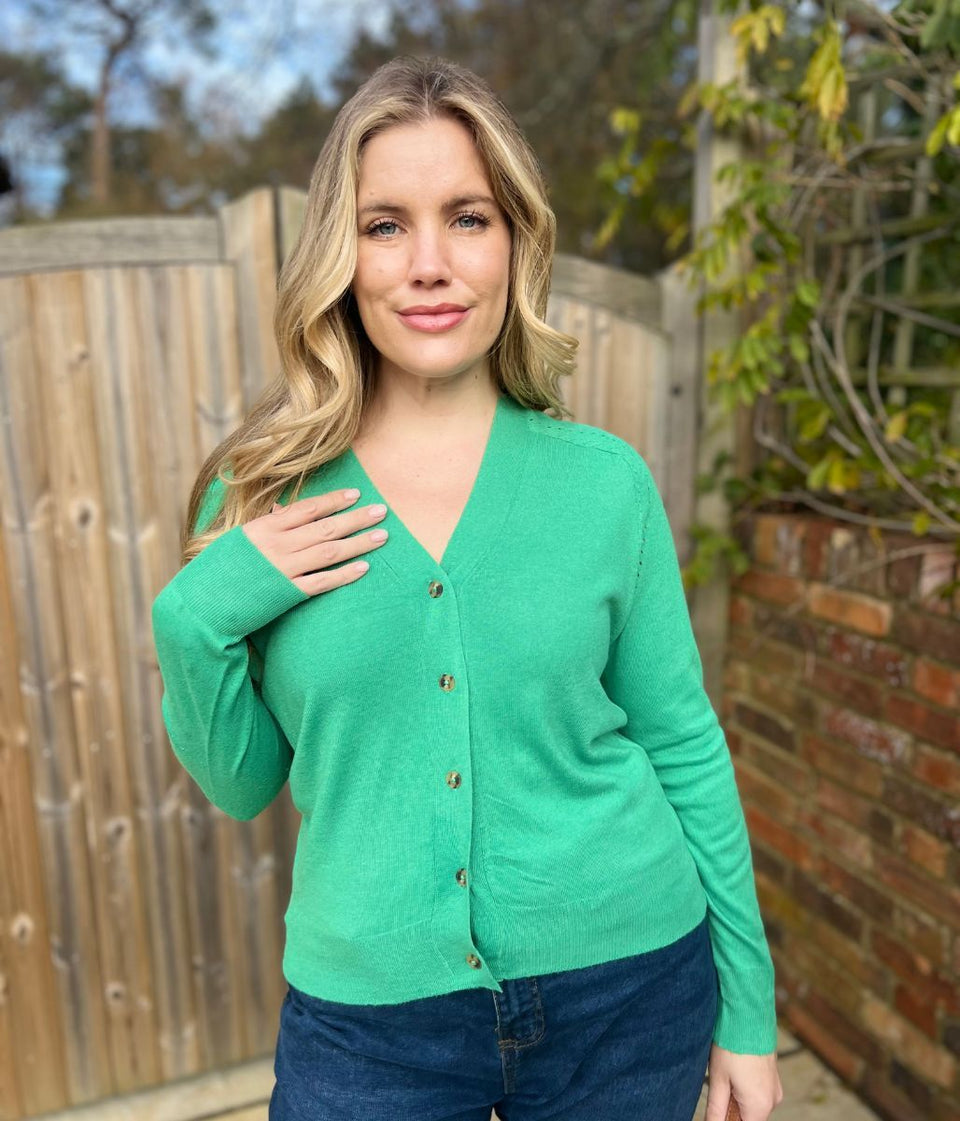 Green Soft Touch Knitted Cardigan