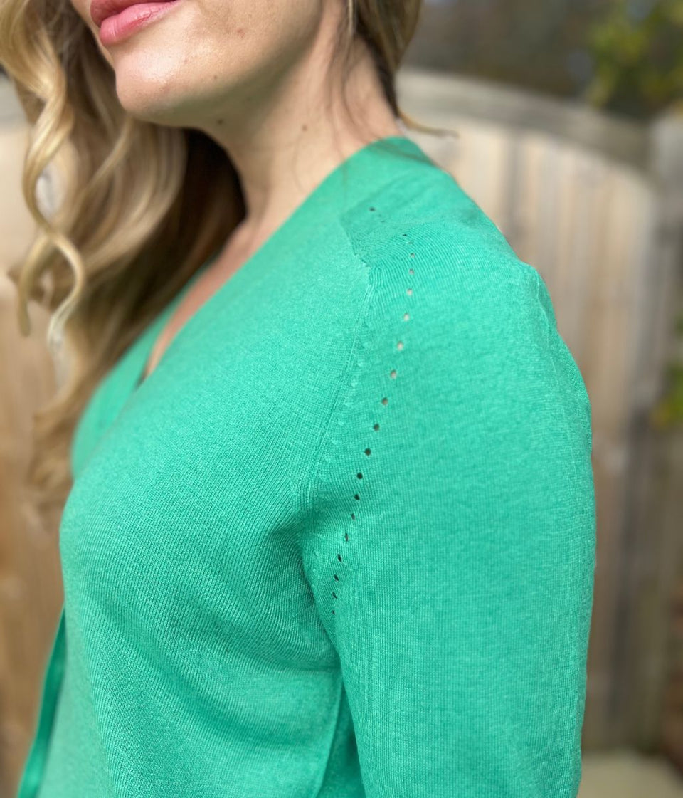 Green Soft Touch Knitted Cardigan