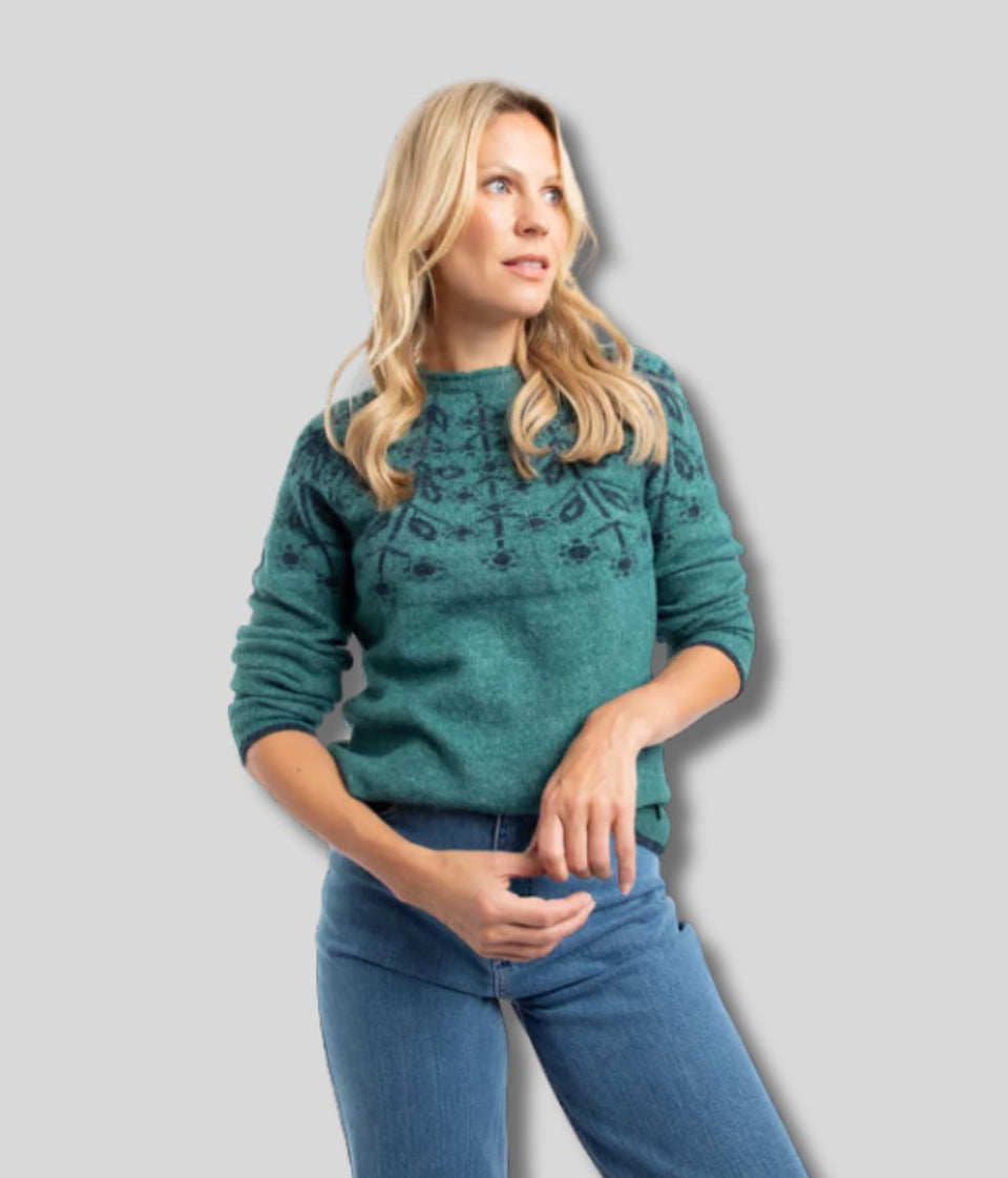 Deep Teal Miska Fairisle Jumper