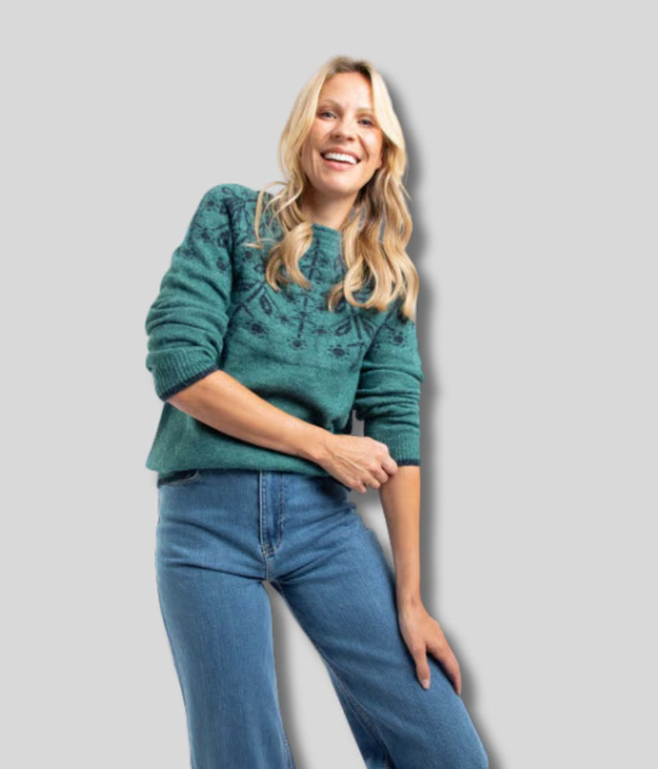 Deep Teal Miska Fairisle Jumper