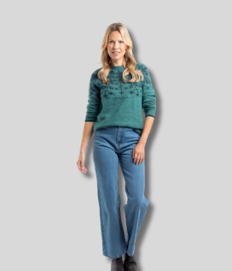 Deep Teal Miska Fairisle Jumper