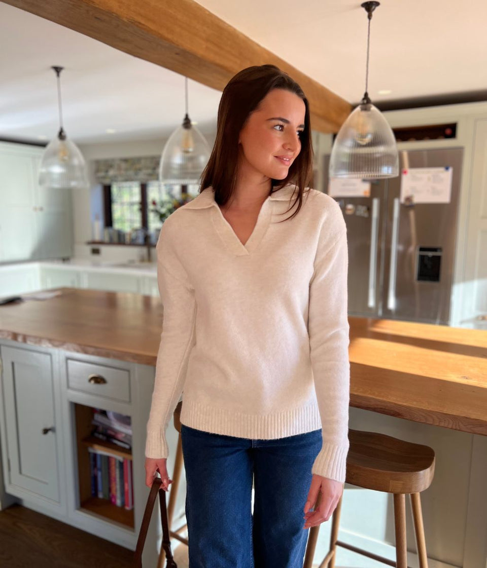 Ecru Collared Jumper