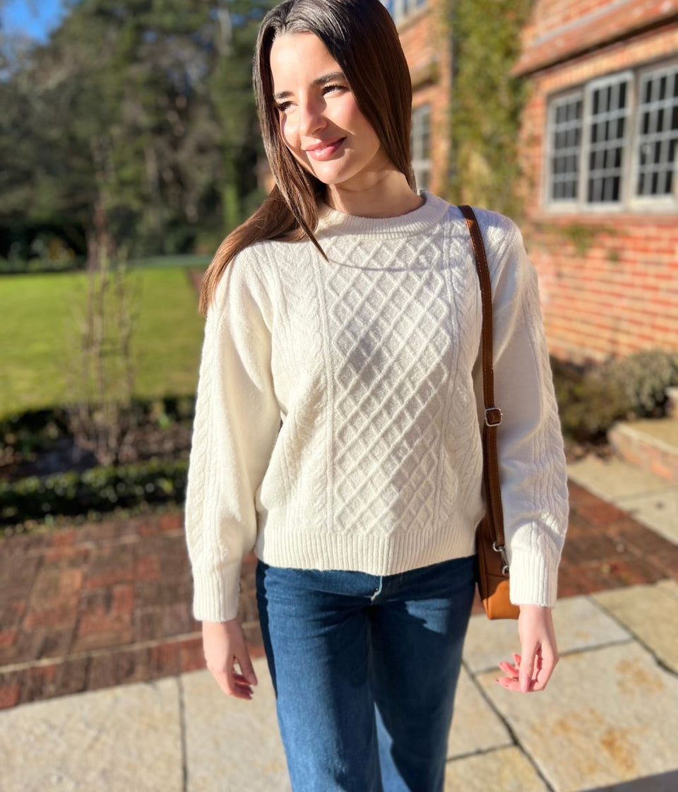 Ivory Soft Cable Knit Jumper