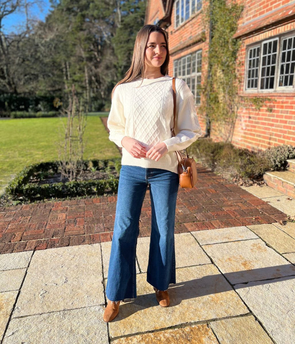 Ivory Soft Cable Knit Jumper