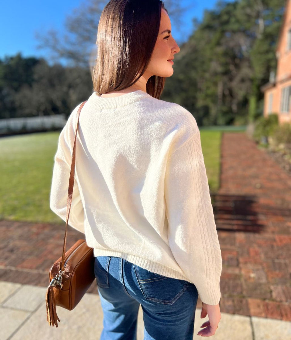 Ivory Soft Cable Knit Jumper