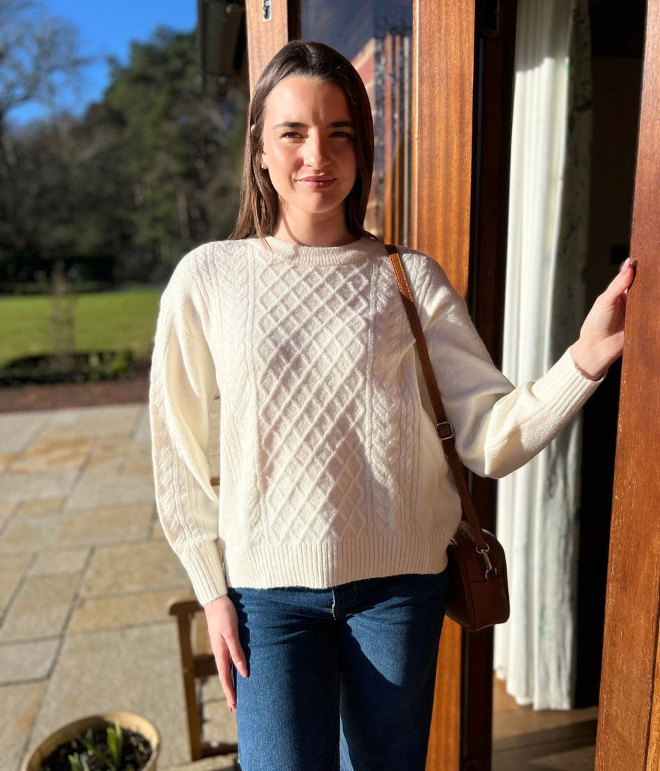 Ivory Soft Cable Knit Jumper