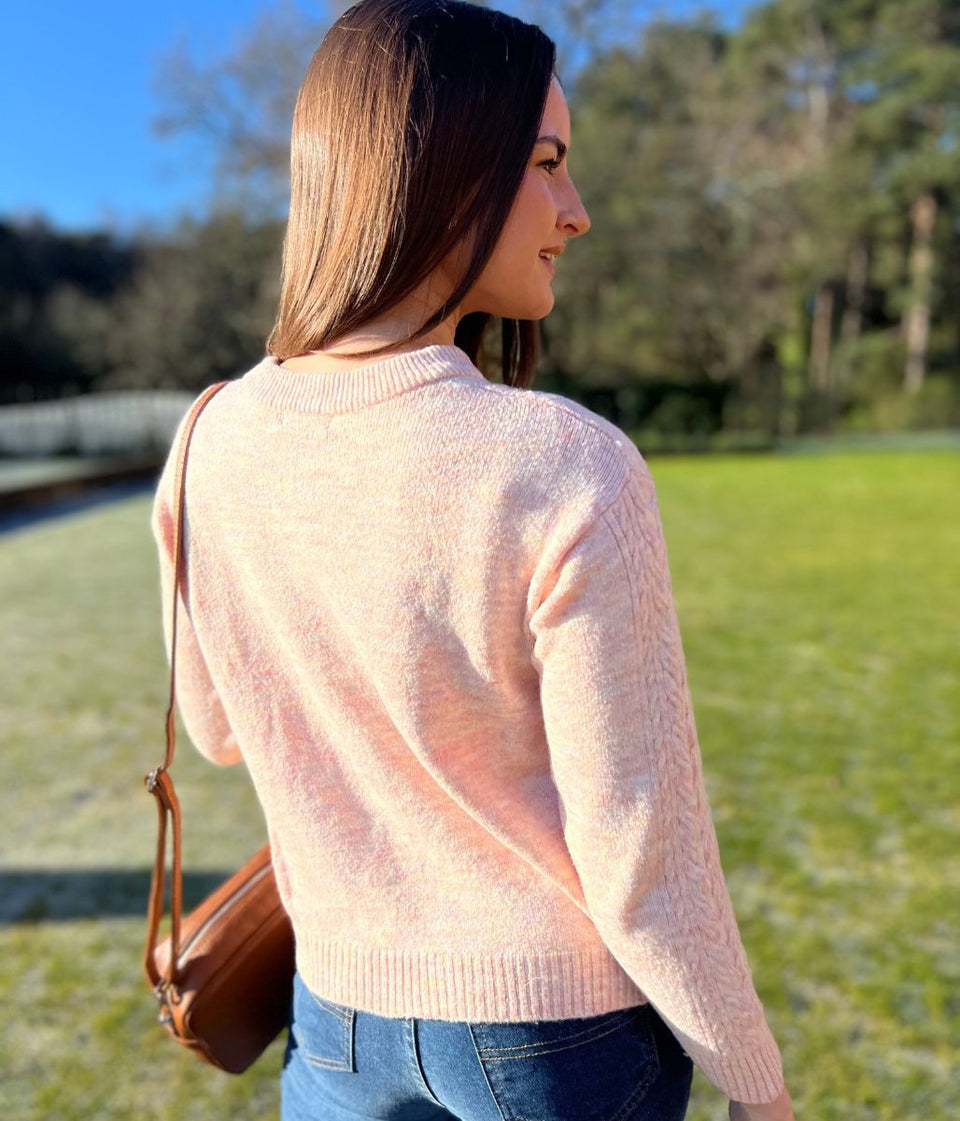 Pink Soft Cable Knit Jumper