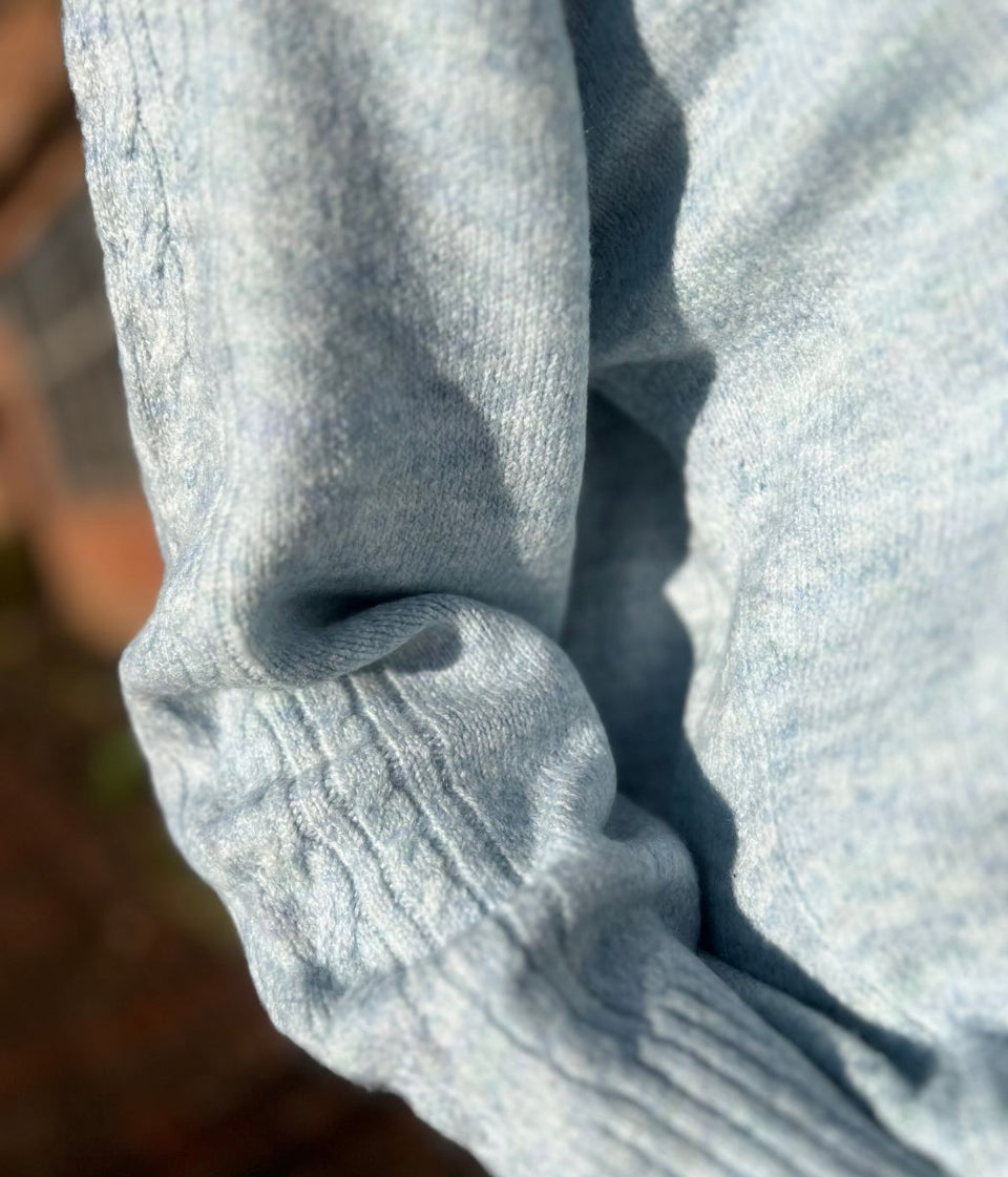 Blue Soft Cable Knit Jumper