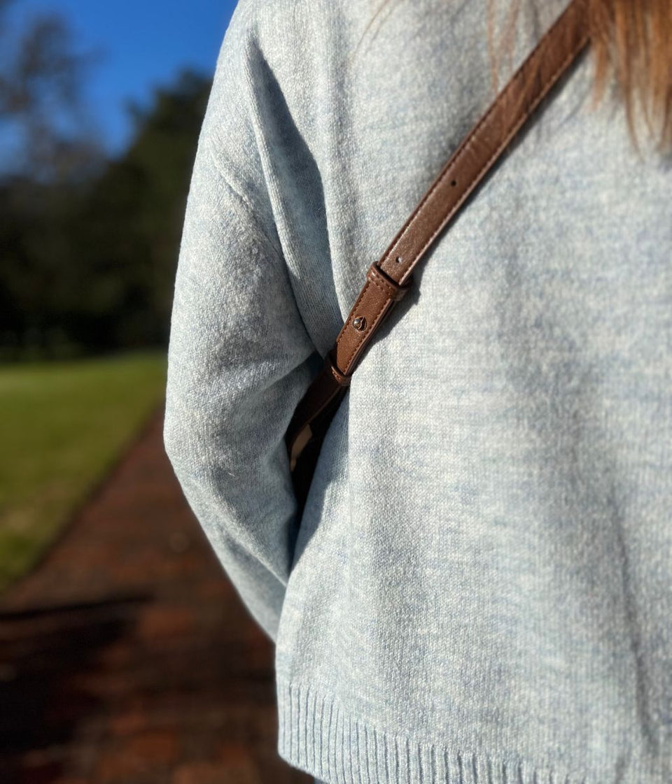 Blue Soft Cable Knit Jumper