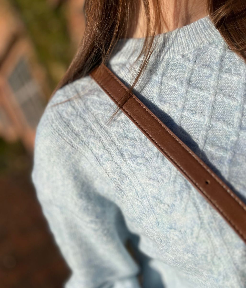 Blue Soft Cable Knit Jumper