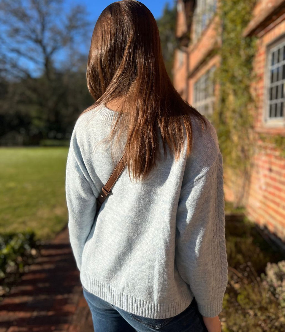 Blue Soft Cable Knit Jumper