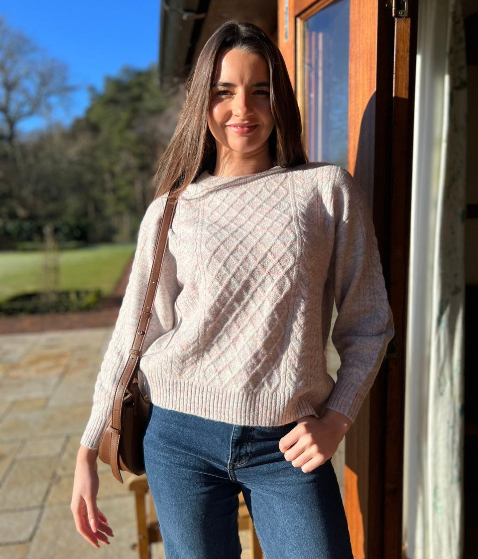 Mauve Soft Cable Knit Jumper