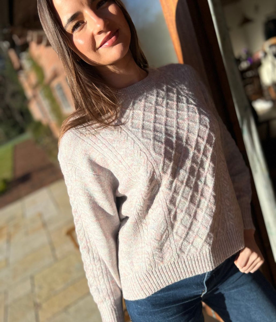 Mauve Soft Cable Knit Jumper