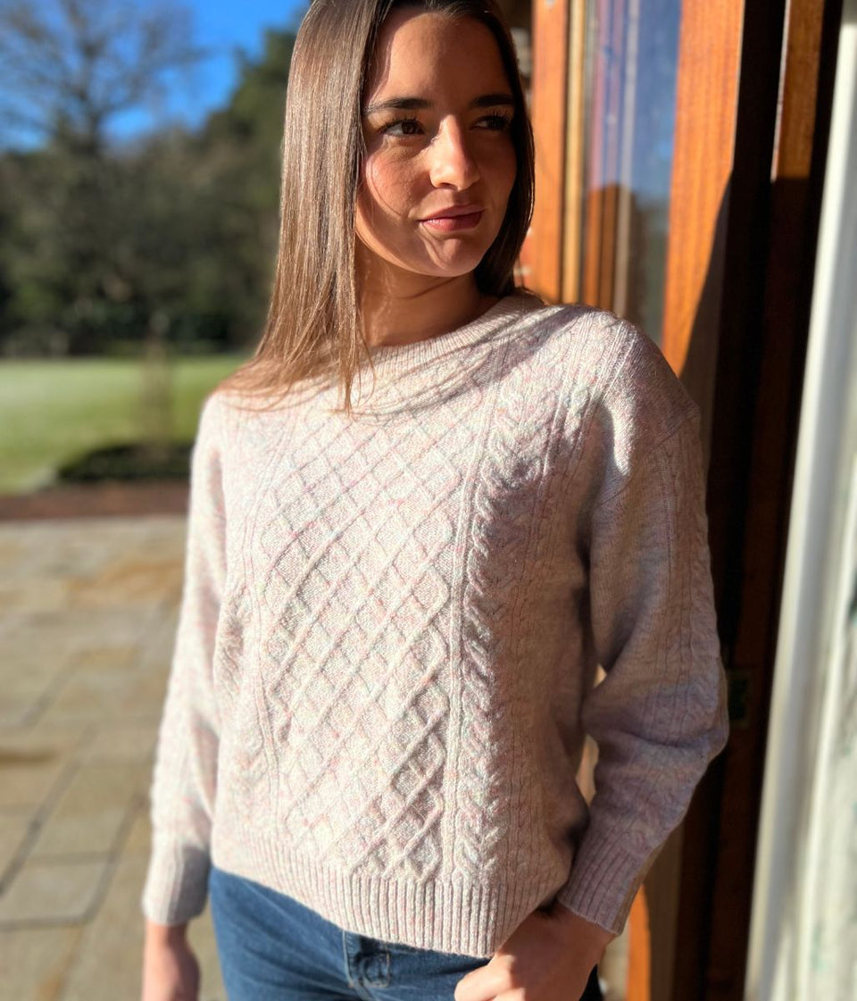 Mauve Soft Cable Knit Jumper