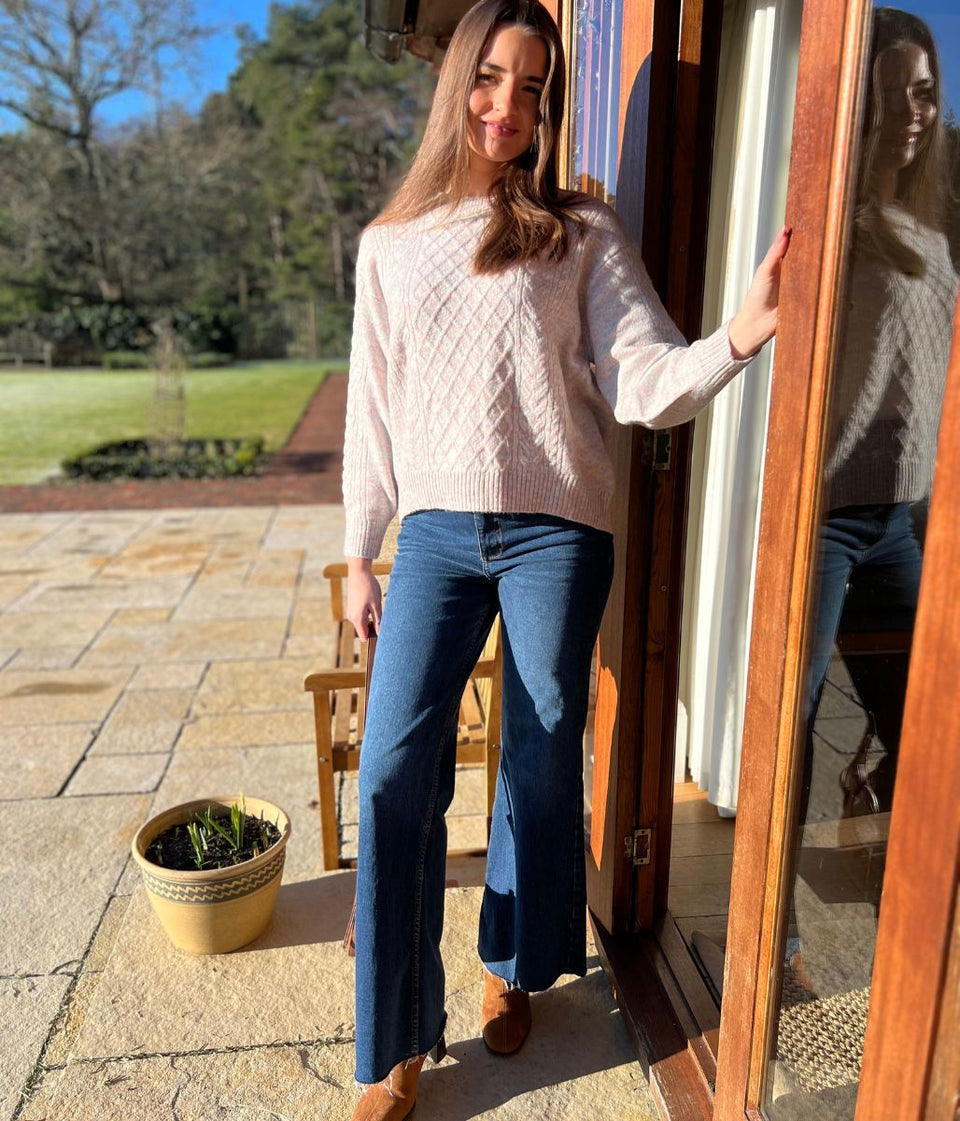 Mauve Soft Cable Knit Jumper