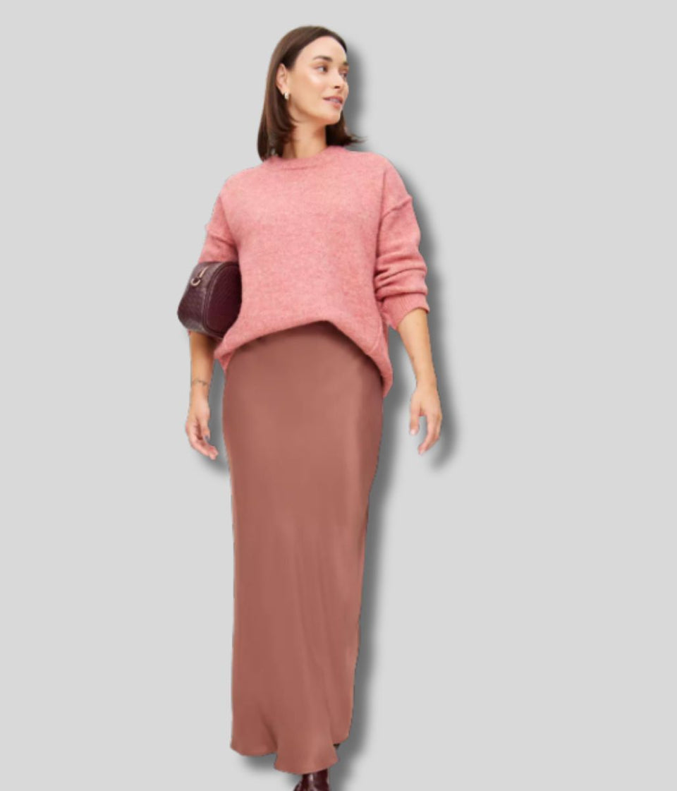 Pink Relaxed Crew Neck Jumper