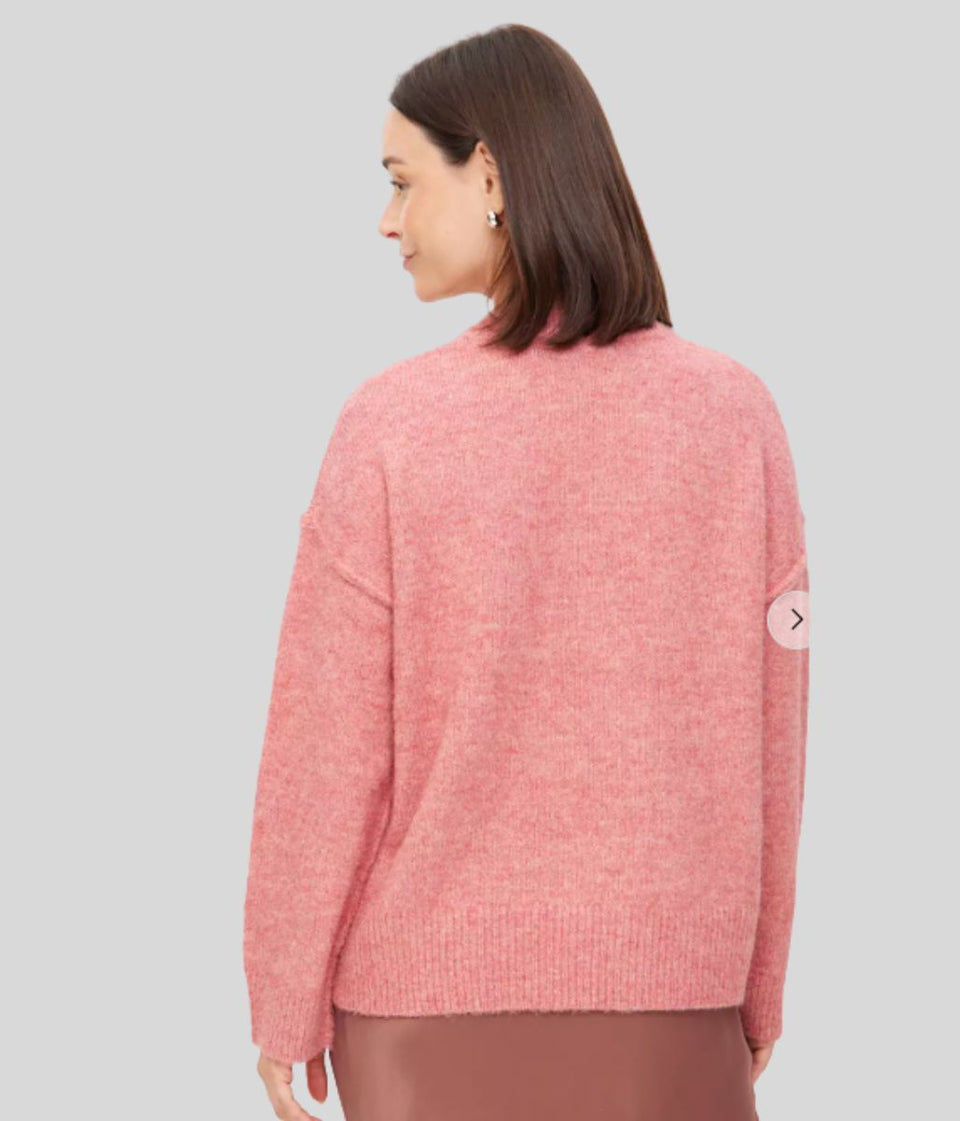 Pink Relaxed Crew Neck Jumper