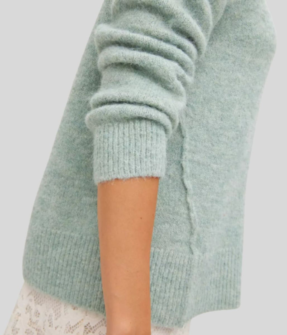 Green Relaxed Crew Neck Jumper