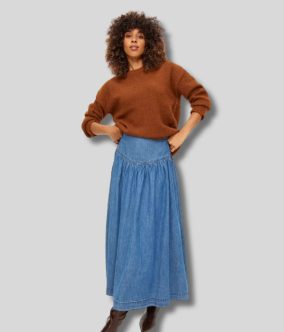 Brown Relaxed Crew Neck Jumper