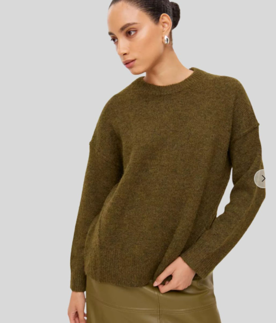 Khaki Relaxed Crew Neck Jumper