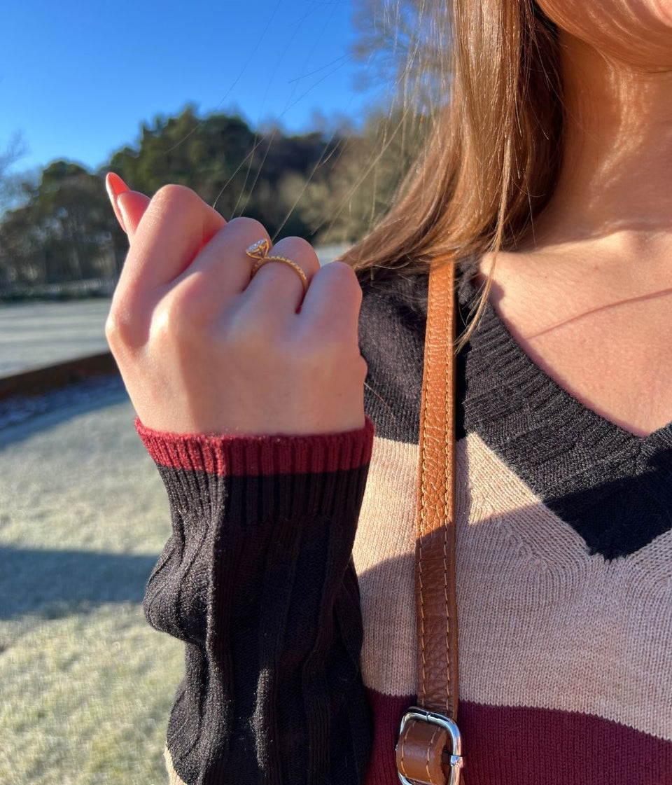 Striped Longline V Neck Tunic Jumper