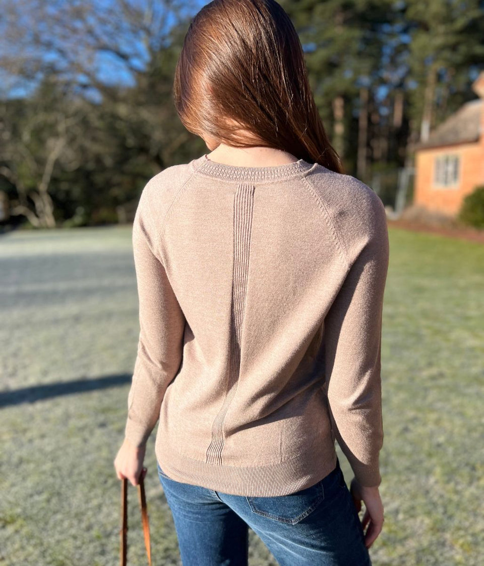 Taupe Soft Crew Neck Jumper