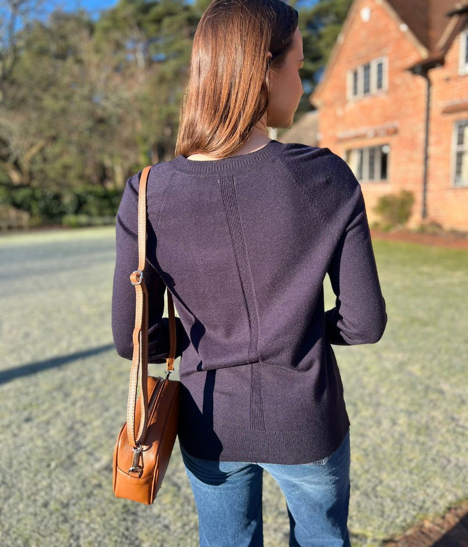 Navy Soft V Neck Jumper