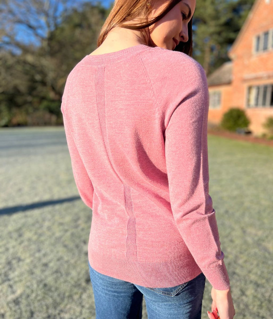 Pink Soft V Neck Jumper