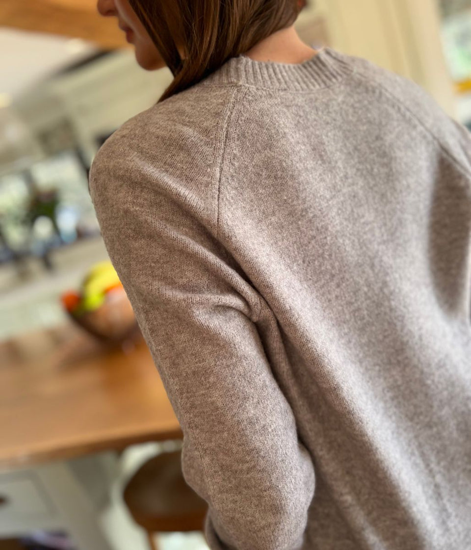 Light Grey V Neck Cardigan