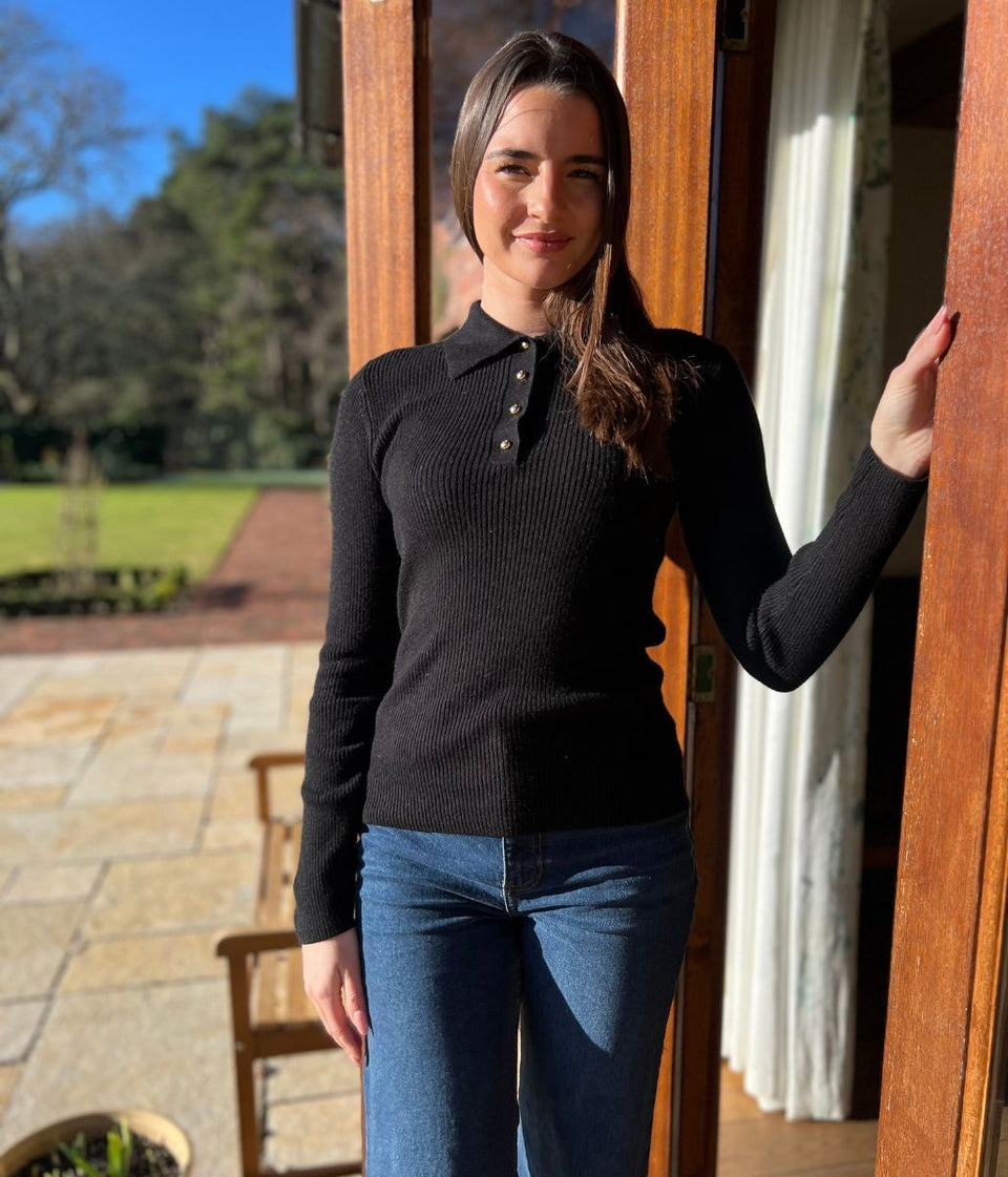 Black Collared Jumper