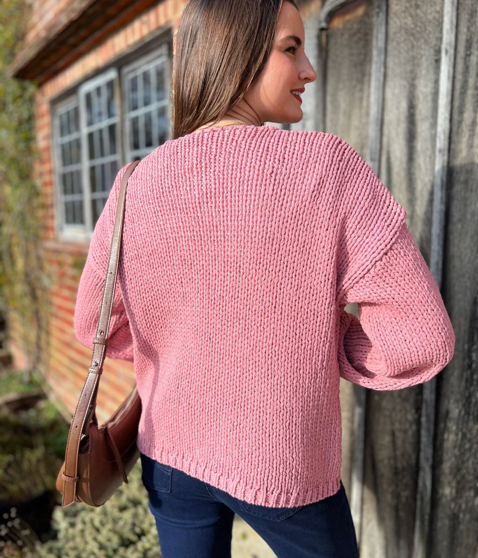 Pink Strawberry Chunky Cardigan