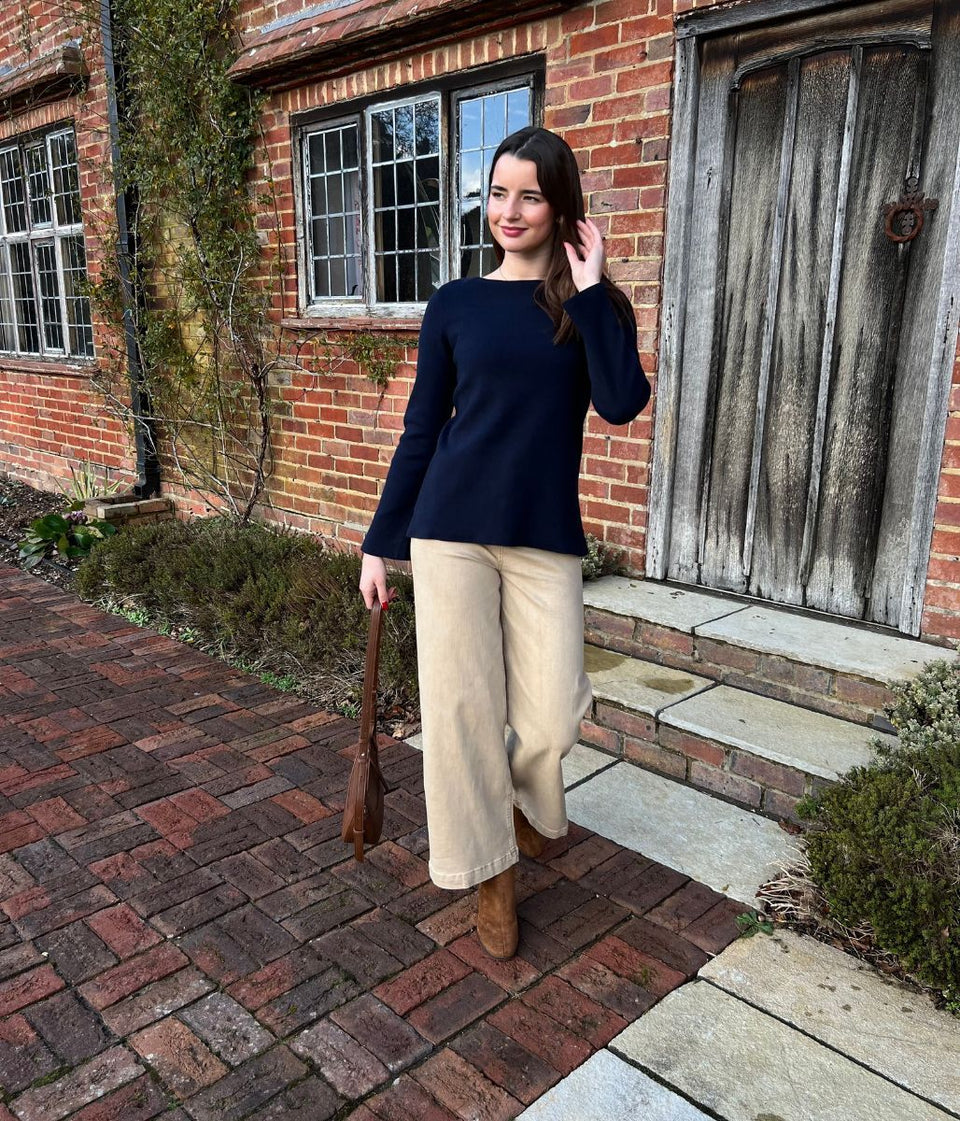 Navy Cotton Tunic Style Jumper