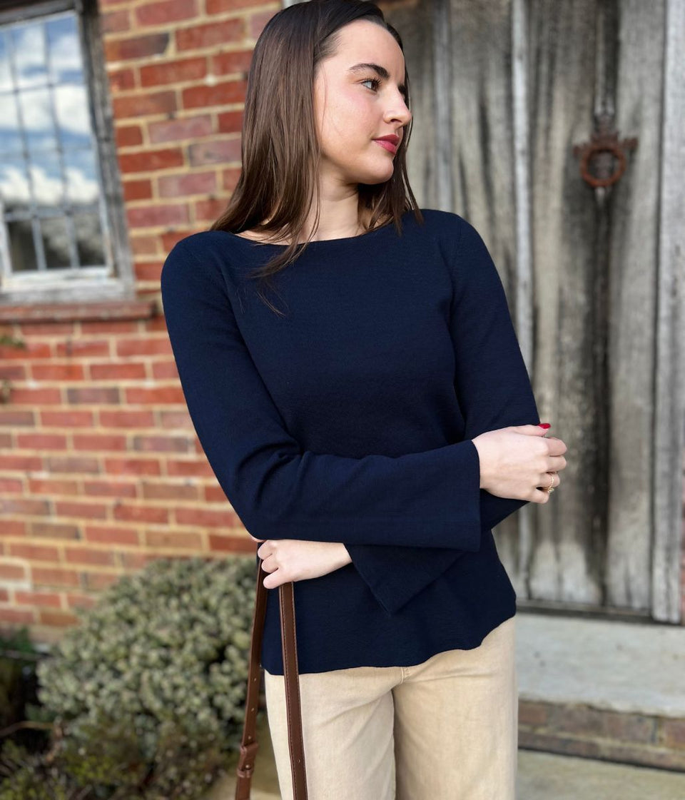 Navy Cotton Tunic Style Jumper