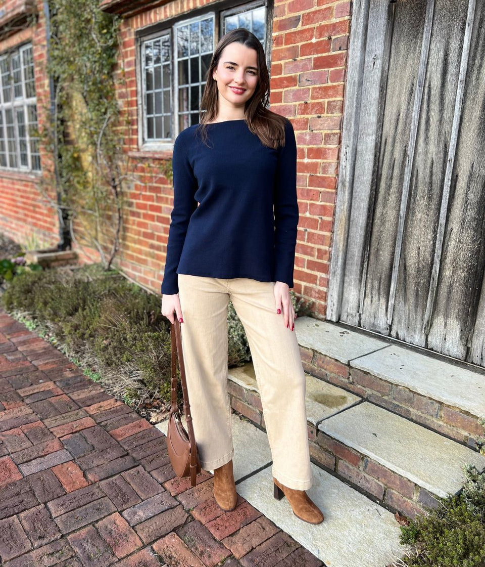 Navy Cotton Tunic Style Jumper