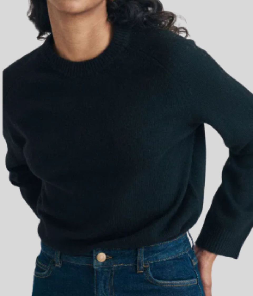 Black Relaxed Cotton Blend Jumper