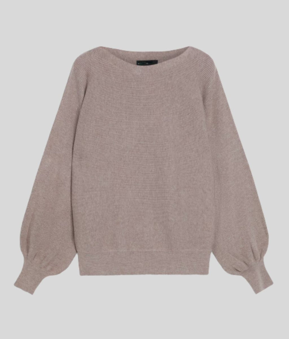 Mink Ribbed Batwing Jumper