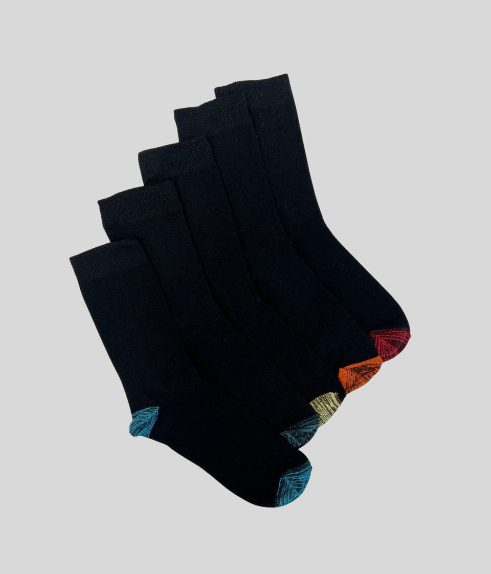 Mens Black 5 Pack Cotton Rich Socks